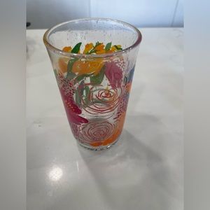 Anthropologie Paint and Petal Floral Juice Glass